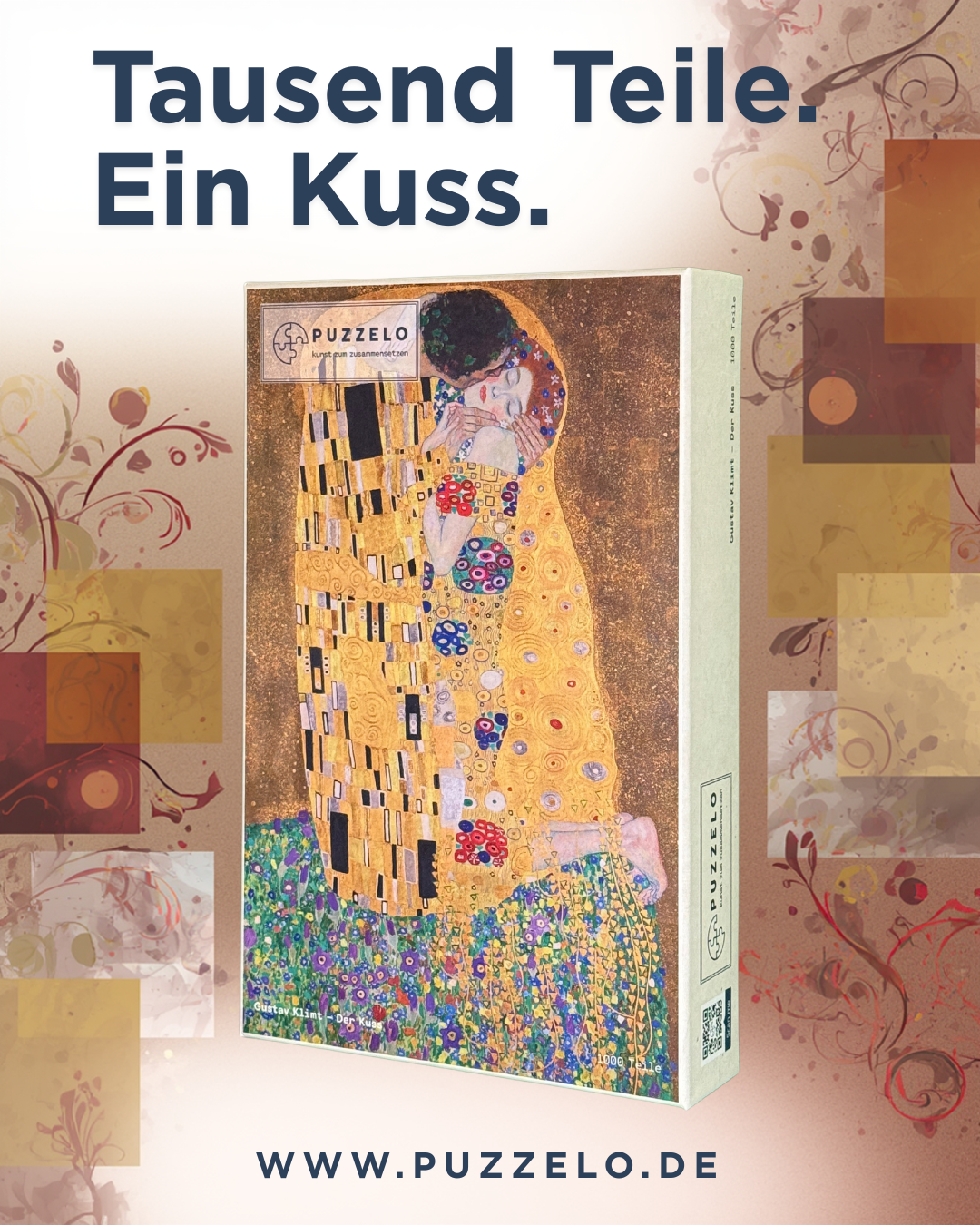 Puzzle Kunstwerk: Der Kuss von Gustav Klimt als 1000-Teile-Kunstpuzzle