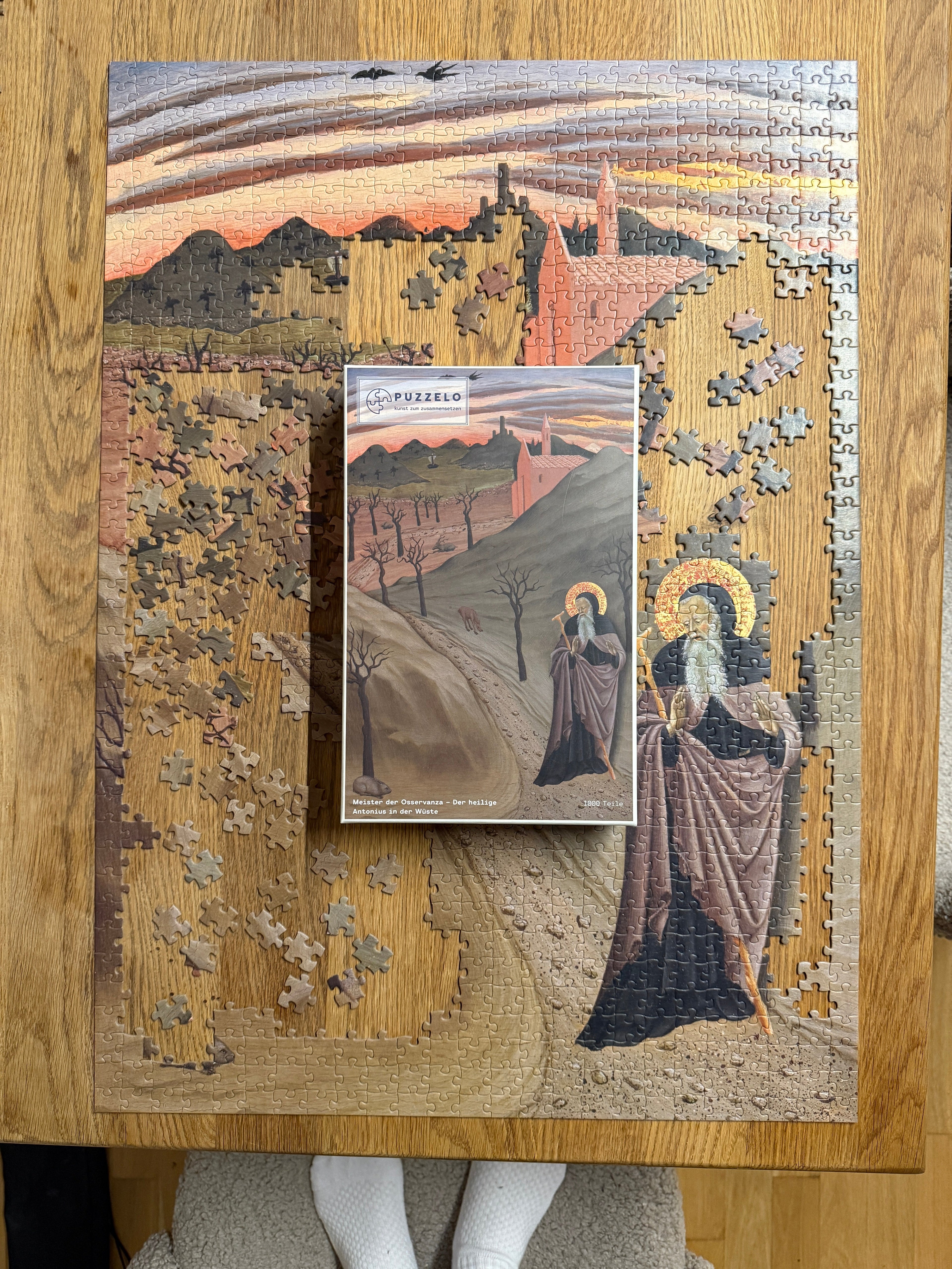 Unser Zwischenstand beim Puzzeln.