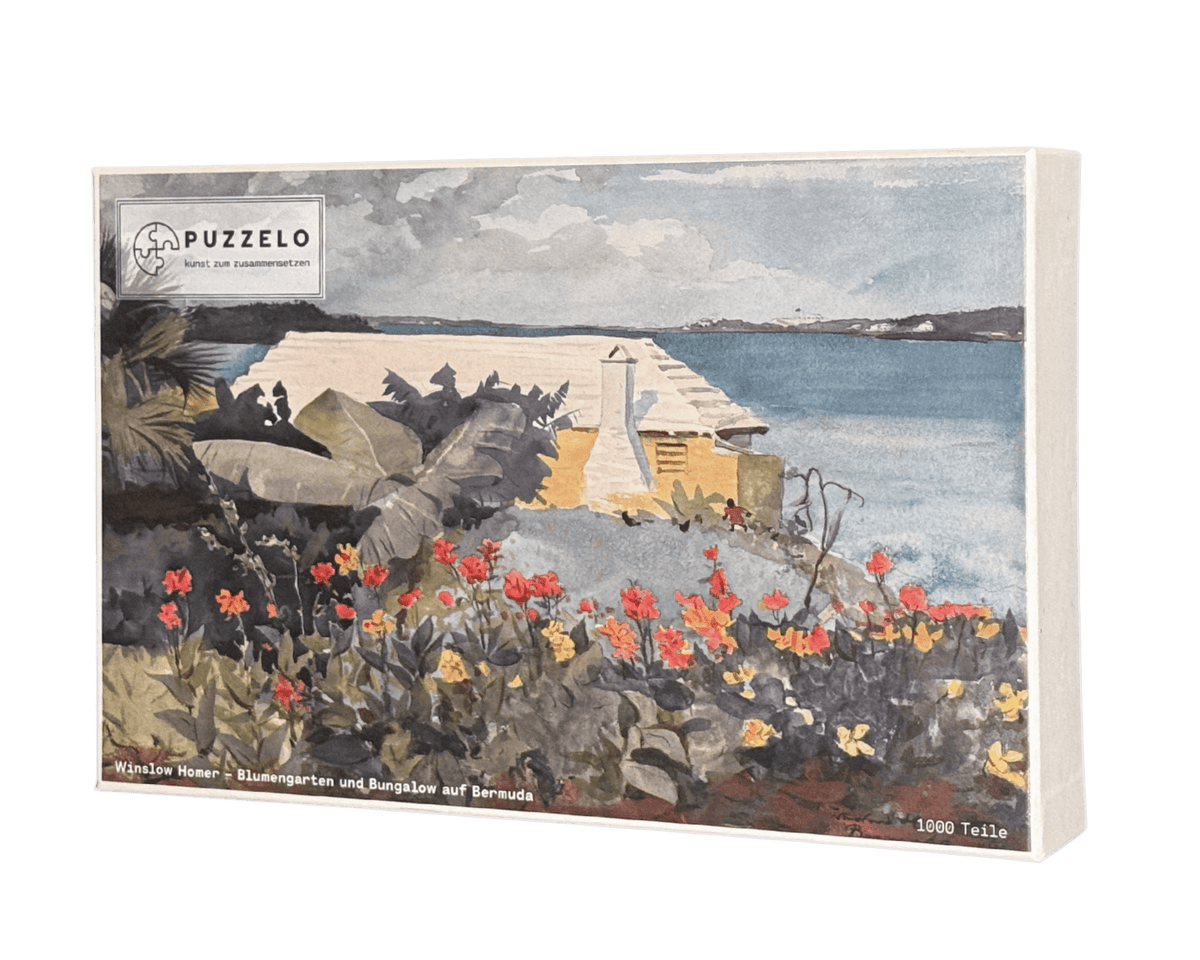 Blumengarten und Bungalow auf Bermuda – Winslow Homer