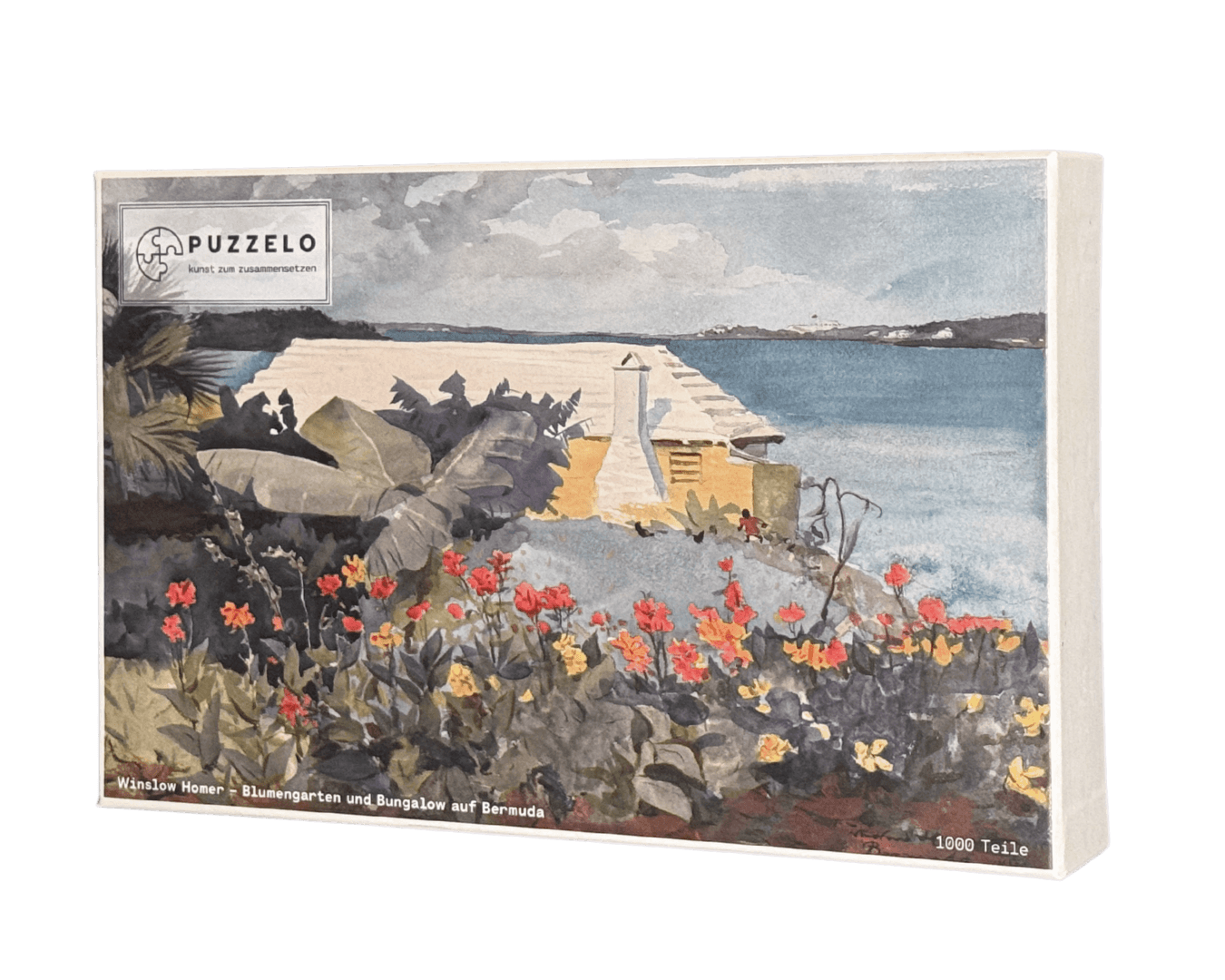 Blumengarten und Bungalow auf Bermuda – Winslow Homer