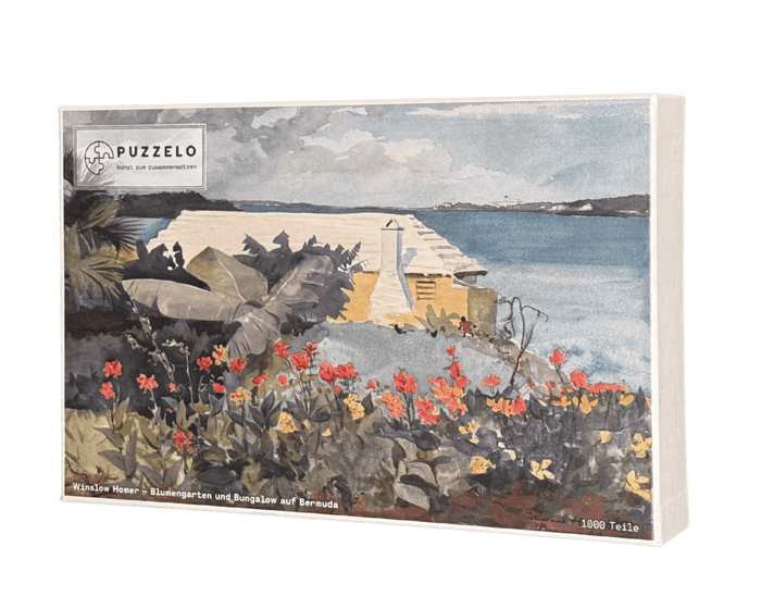 Blumengarten und Bungalow auf Bermuda – Winslow Homer