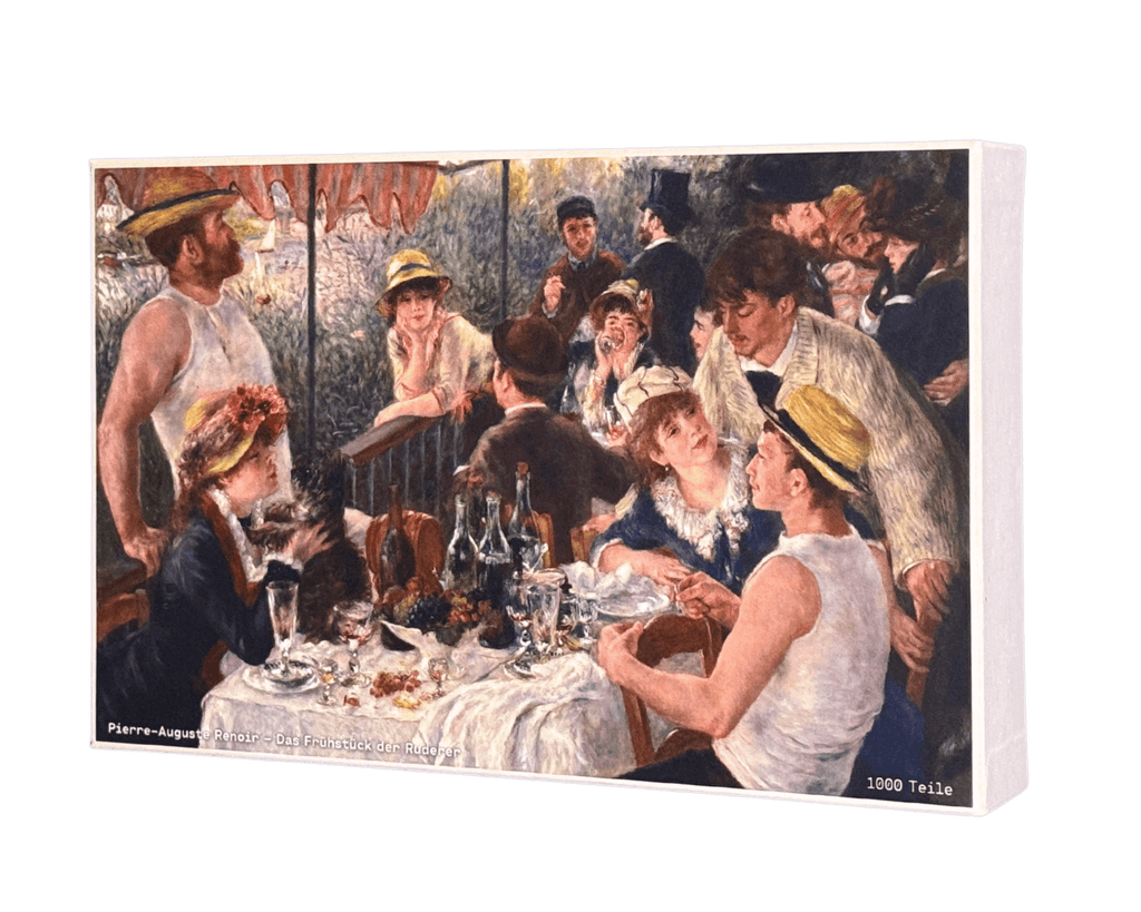 Das Frühstück der Ruderer – Renoir Puzzle Kunstwerk, 1000 Teile, Verpackung Vorderseite