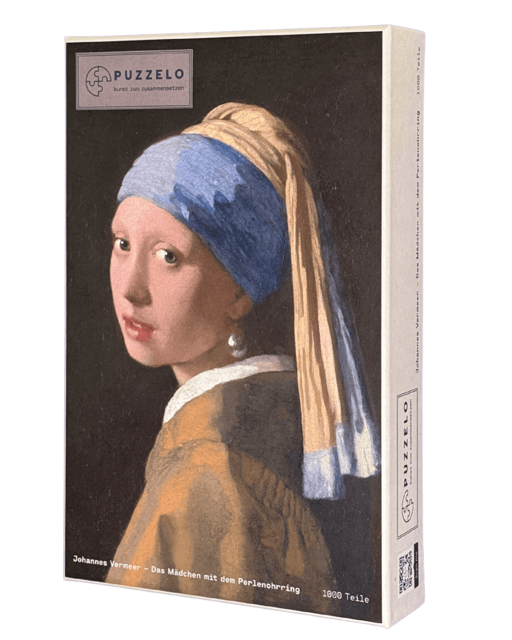 Das Mädchen mit dem Perlenohrring – Vermeer Puzzle Kunstwerk, 1000 Teile, Verpackung Vorderseite