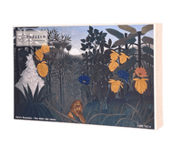 Das Mahl des Löwen – Henri Rousseau Puzzle Kunstwerk, 1000 Teile, Verpackung Vorderseite