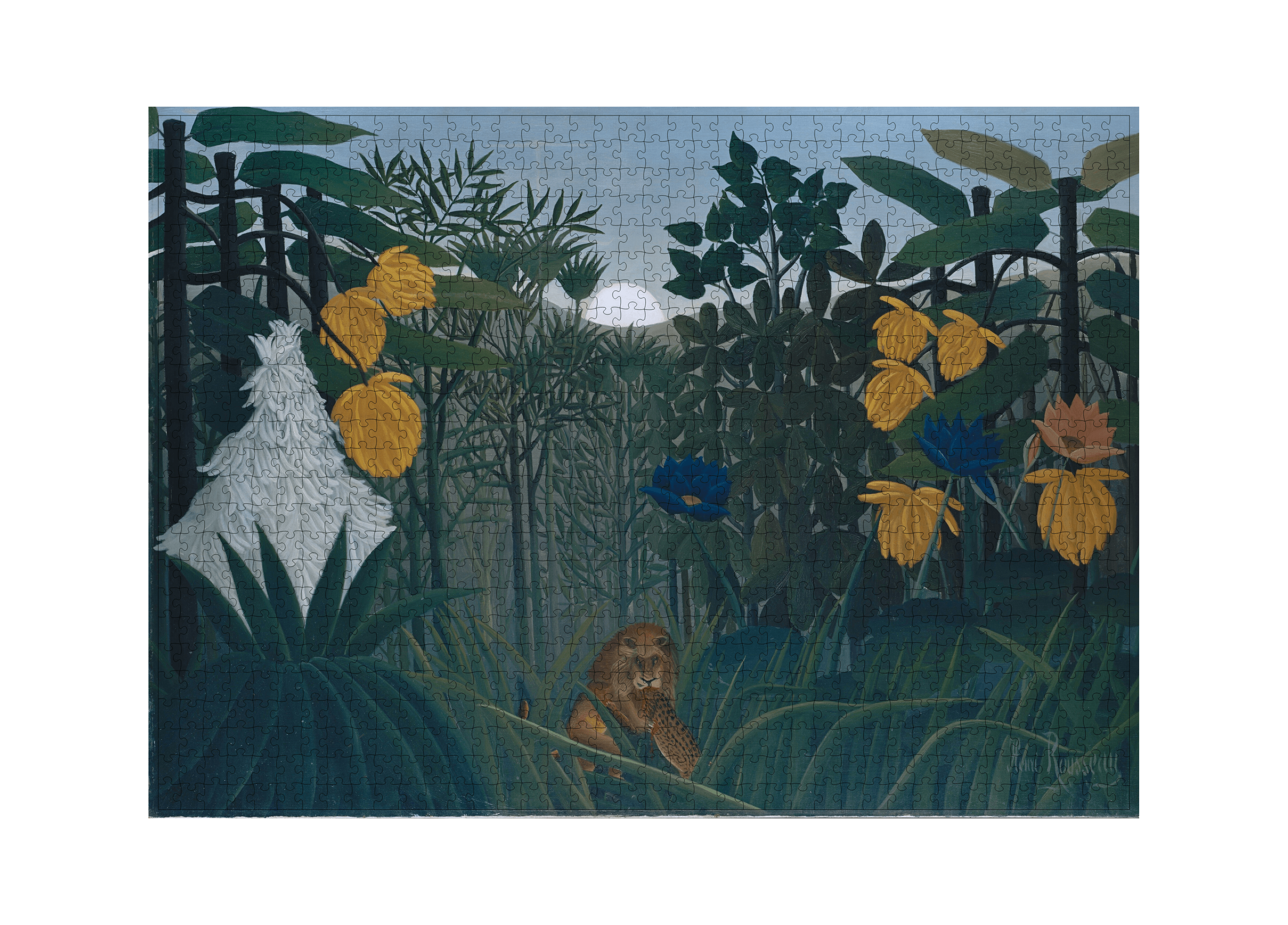 Das Mahl des Löwen von Henri Rousseau als 1000-Teile-Puzzle-Kunstwerk – Motivansicht