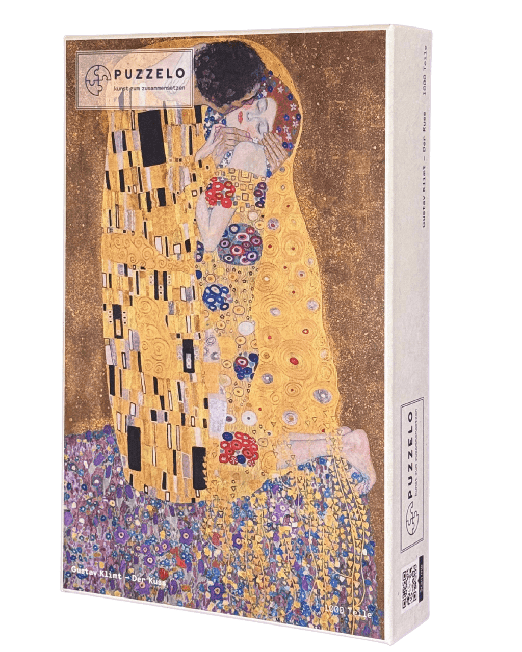Der Kuss – Gustav Klimt Puzzle Kunstwerk, 1000 Teile, Verpackung Vorderseite