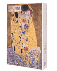 Der Kuss – Gustav Klimt Puzzle Kunstwerk, 1000 Teile, Verpackung Vorderseite