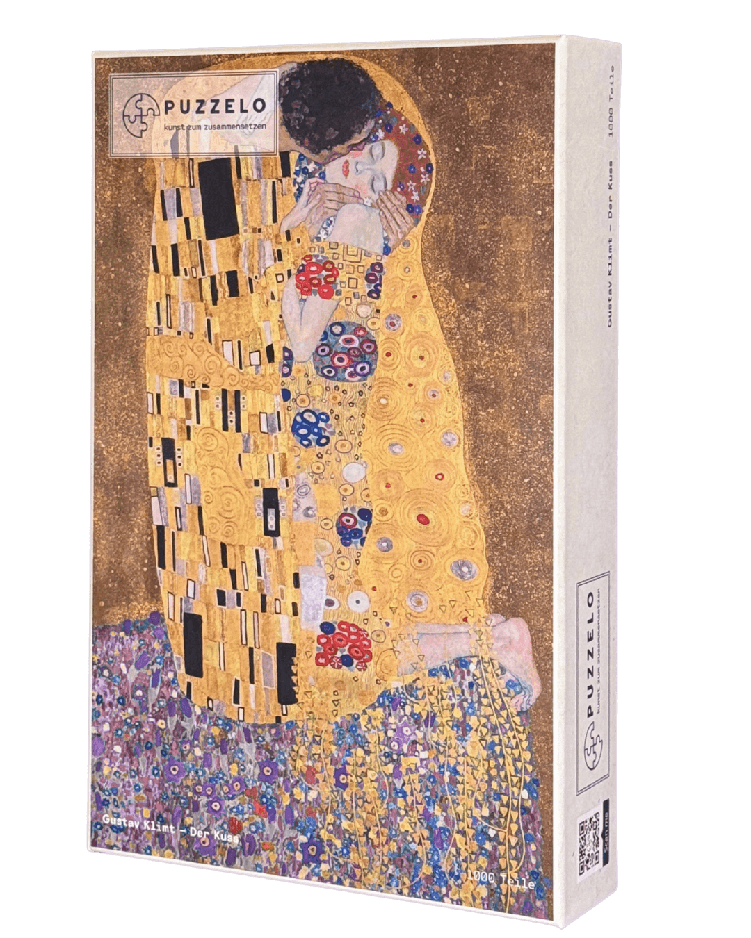 Der Kuss – Gustav Klimt Puzzle Kunstwerk, 1000 Teile, Verpackung Vorderseite