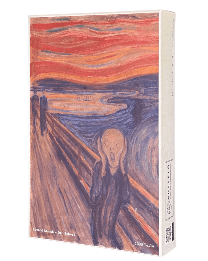 Der Schrei – Edvard Munch Puzzle Kunstwerk, 1000 Teile, Verpackung Vorderseite
