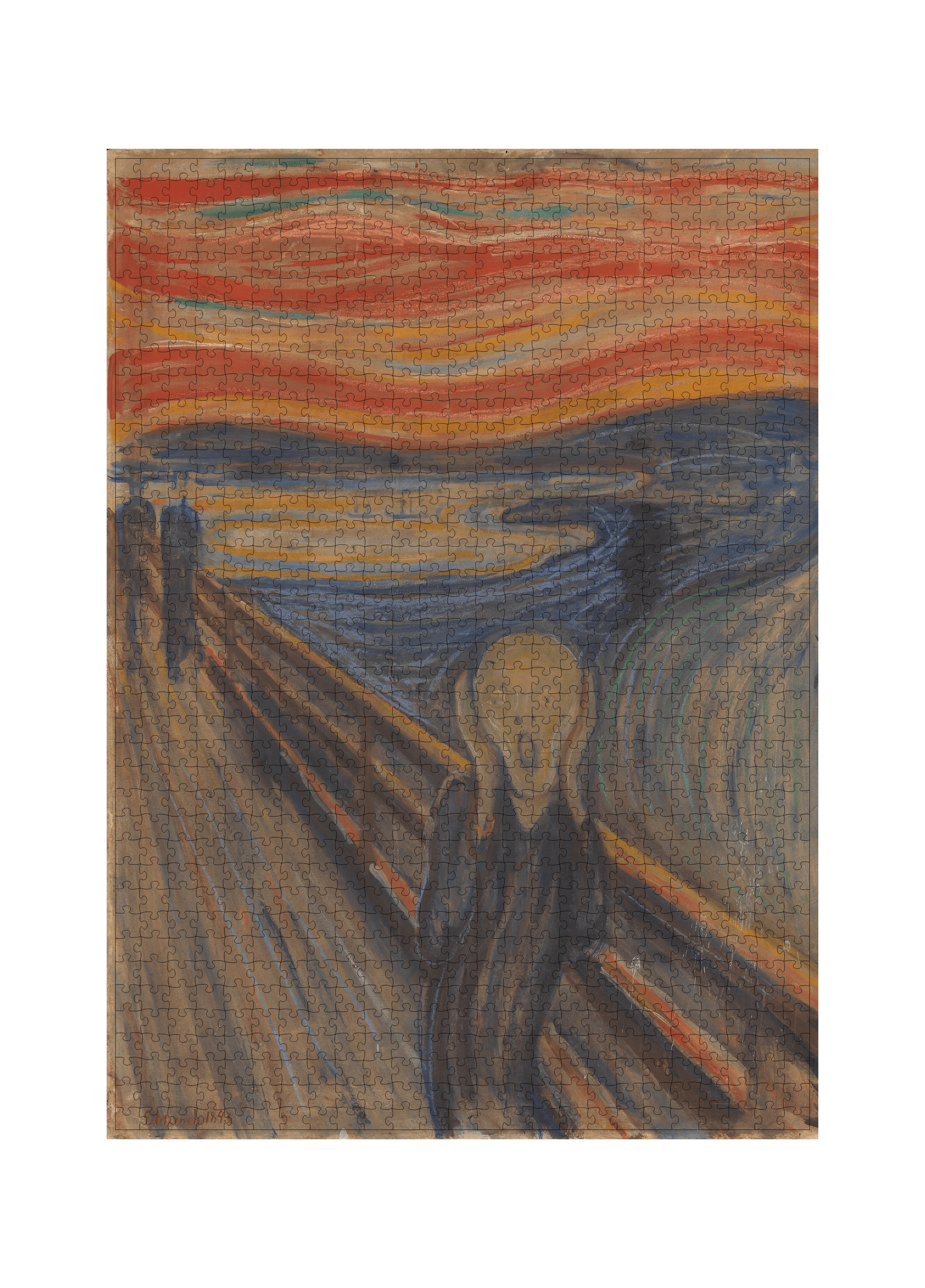Der Schrei von Edvard Munch als 1000-Teile-Puzzle-Kunstwerk – Motivansicht