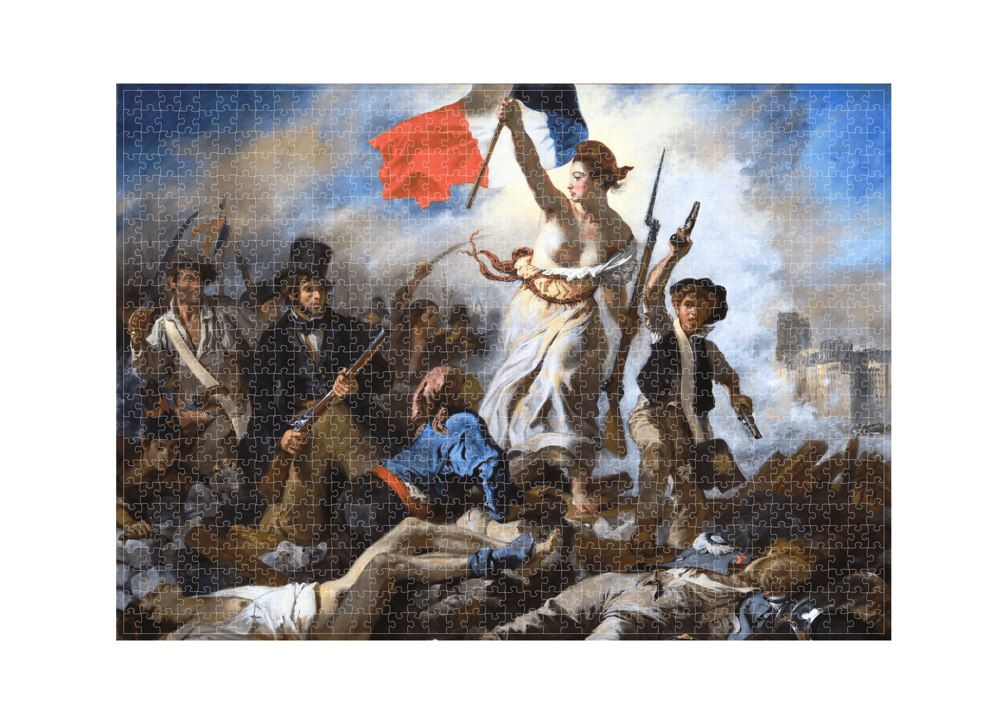 Die Freiheit führt das Volk von Eugène Delacroix als 1000-Teile-Kunstpuzzle – Motivansicht