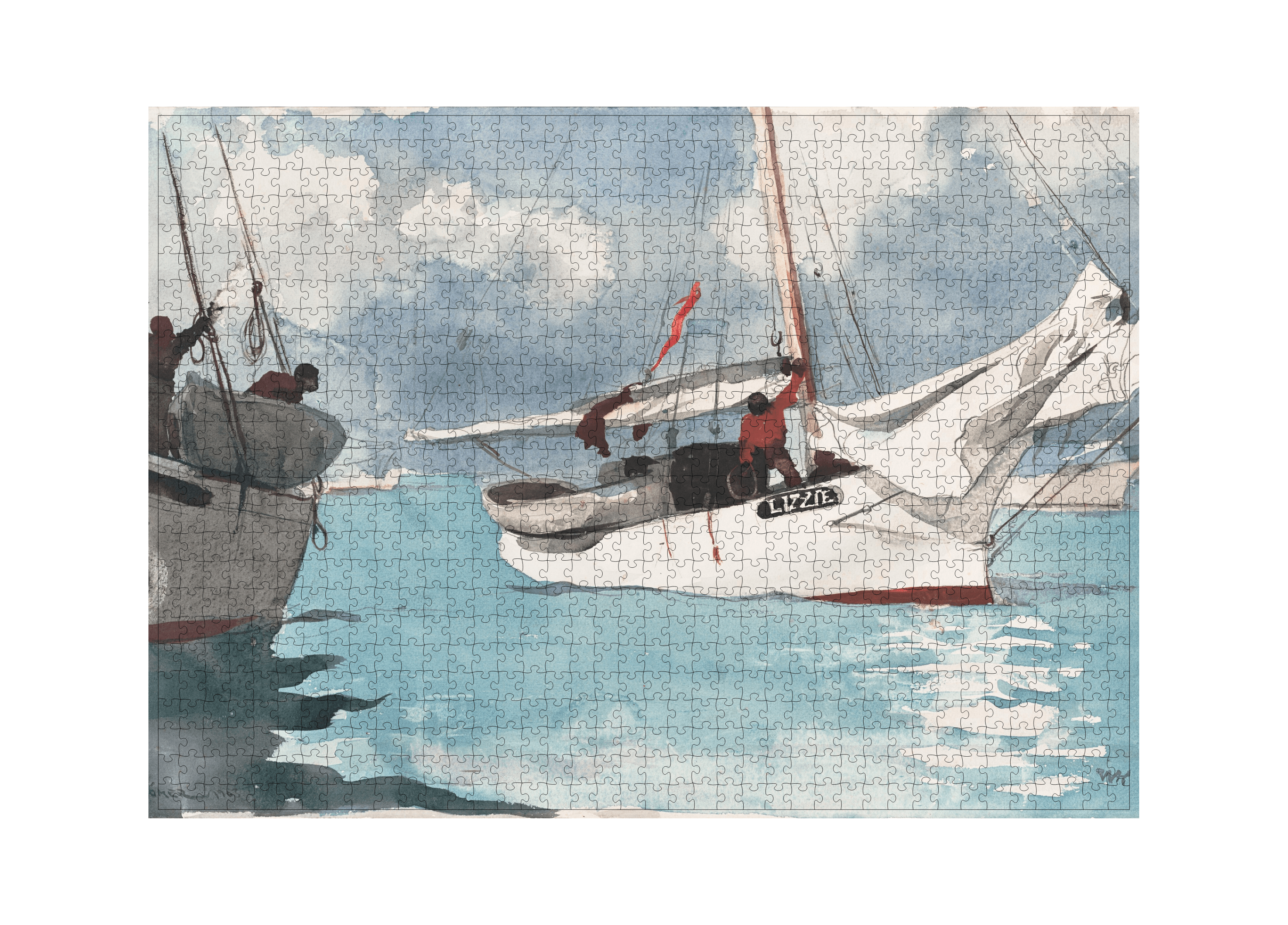 Fischerboote, Key West – Winslow Homer als 1000-Teile-Kunstpuzzle – Motivansicht