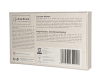 Impression, Sonnenaufgang – Claude Monet Puzzle Kunstwerk, 1000 Teile, Verpackung Rückseite mit Details