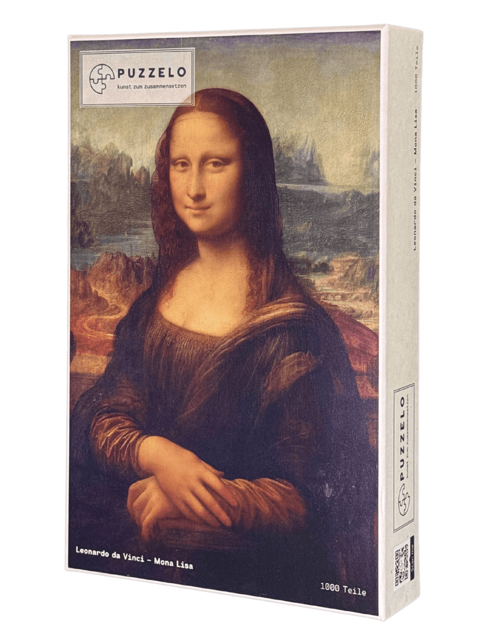 Mona Lisa – Leonardo da Vinci Puzzle Kunstwerk, 1000 Teile, Verpackung Vorderseite