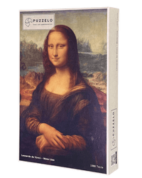 Mona Lisa – Leonardo da Vinci Puzzle Kunstwerk, 1000 Teile, Verpackung Vorderseite