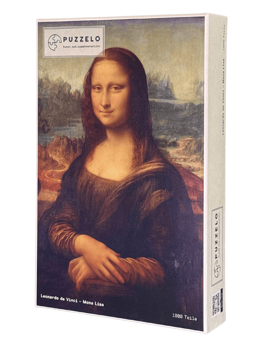 Mona Lisa – Leonardo da Vinci Puzzle Kunstwerk, 1000 Teile, Verpackung Vorderseite
