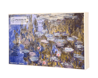 Seerosen – Claude Monet Puzzle Kunstwerk, 1000 Teile, Verpackung Vorderseite