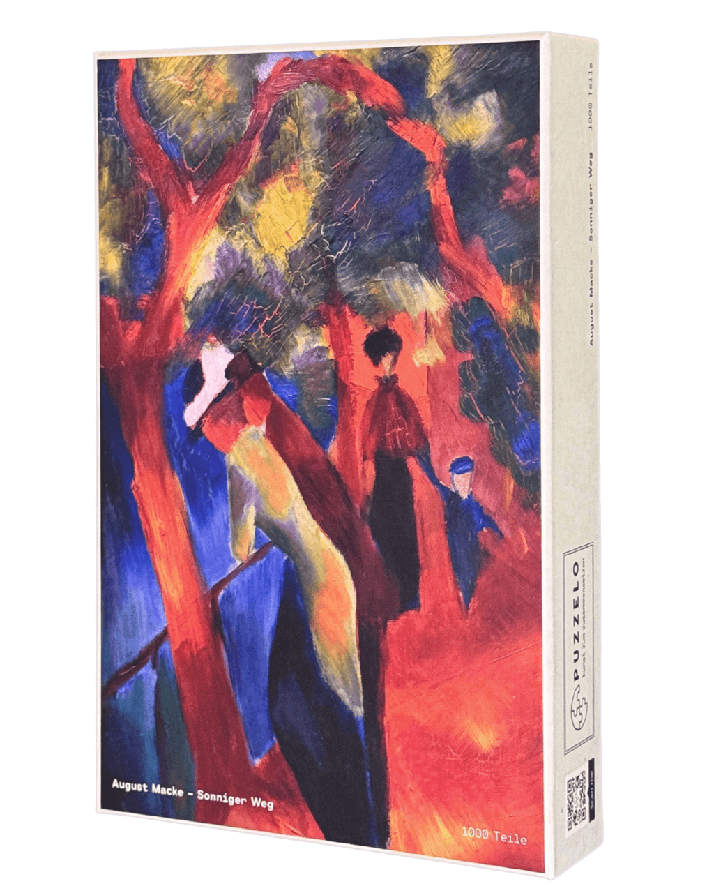 Sonniger Weg – August Macke Puzzle Kunstwerk, 1000 Teile, Verpackung Vorderseite