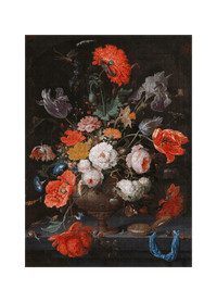 Blumen in einer Glasvase von Abraham Mignon als 1000-Teile-Puzzle-Kunstwerk – Motivansicht