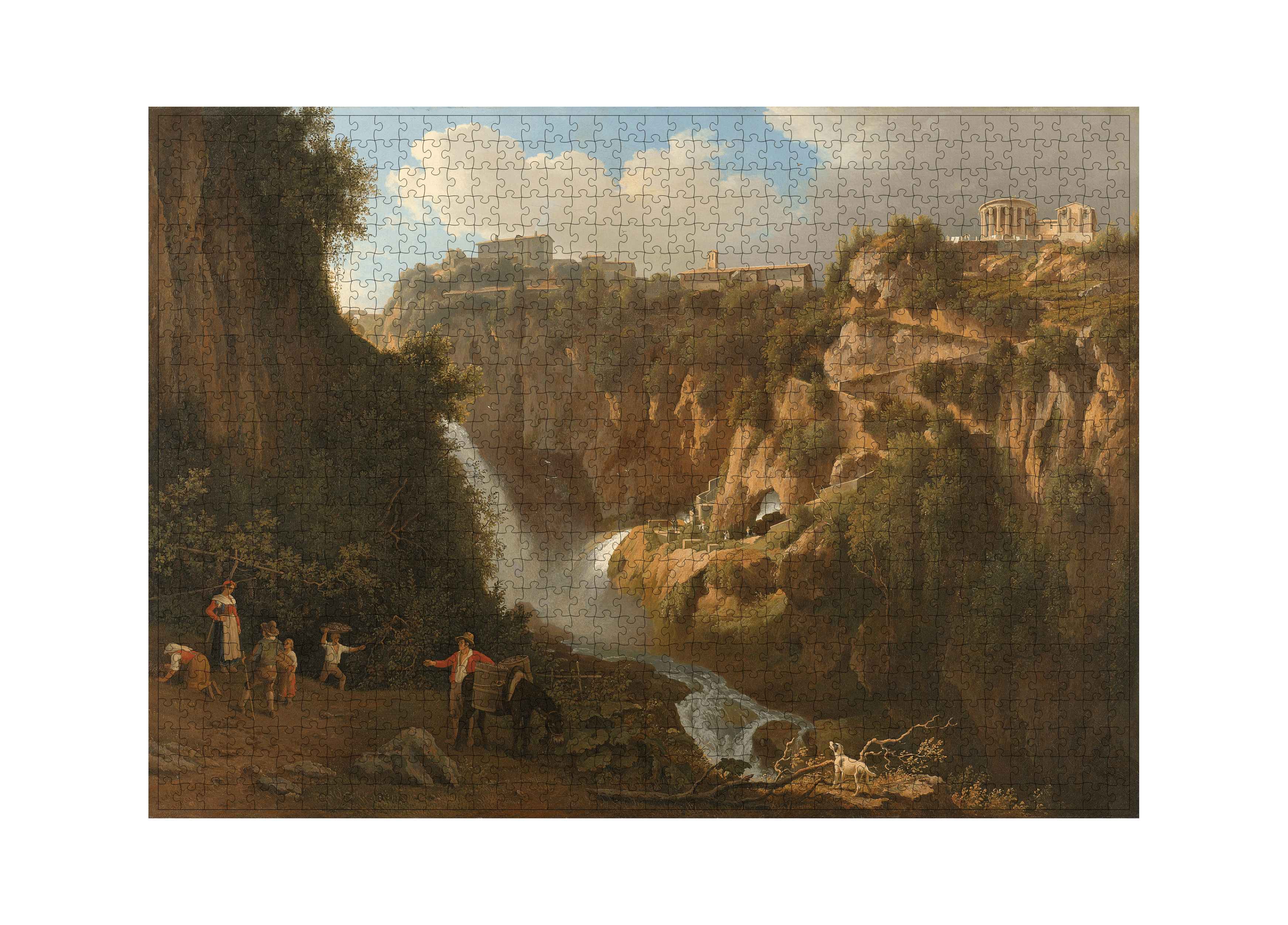 Wasserfall bei Tivoli von Abraham Teerlink als 1000-Teile-Puzzle-Kunstwerk – Motivansicht